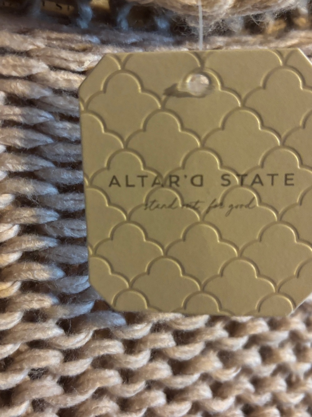Altar'd State sweater Two-Tone Knit Sweater in Beige and Cream size Large - Picture 3 of 11
